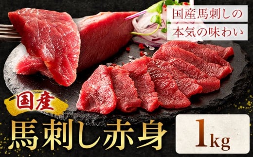 国産 馬刺し 赤身 1kg 亀井通産株式会社(株式会社フジチク) 《30日以内に出荷予定(土日祝除く)》 小分け 馬肉 刺身 冷凍 熊本県 菊池市 熊本県菊池市28000肉ジビエ