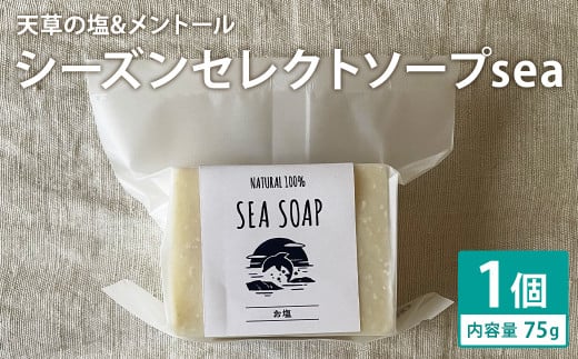 天草の塩&メントール 75g×1個 シーズンセレクトソープsea 石鹸 せっけん 石けん ソープ 洗顔ソープ 手作り 美容 スキンケア《30日以内に出荷予定(土日祝除く)》熊本県菊池市9000雑貨・日