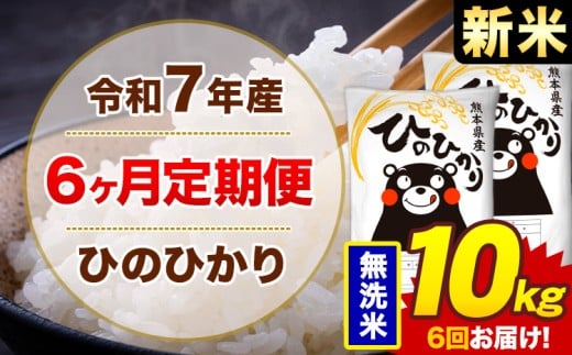 【6ヶ月定期便】新米 令和7年産 無洗米 10kg 米 ひのひかり《1月から出荷開始》熊本県 菊池市 国産 熊本県産 白米 精米 無洗米  ヒノヒカリ こめ お米熊本県菊池市138000米・パン白米