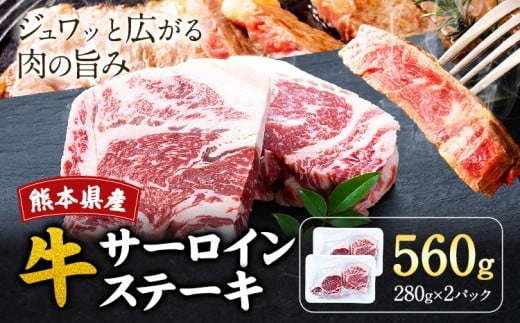 熊本県産 牛 サーロイン ステーキ 280g 2P株式会社共同 熊本ミートセンター 肉 お肉《30日以内に出荷予定(土日祝除く)》 牛肉 おかず 熊本県産 国産 熊本県 菊池市熊本県菊池市12500肉牛肉