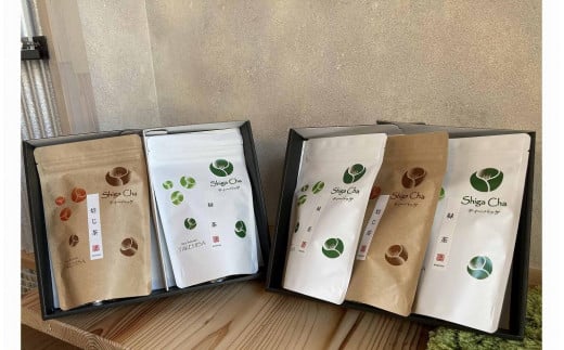 ShigaChaティーバッグセット2箱(緑茶30パック×3袋、焙じ茶30パック×2袋)滋賀県14000お茶・飲料お茶