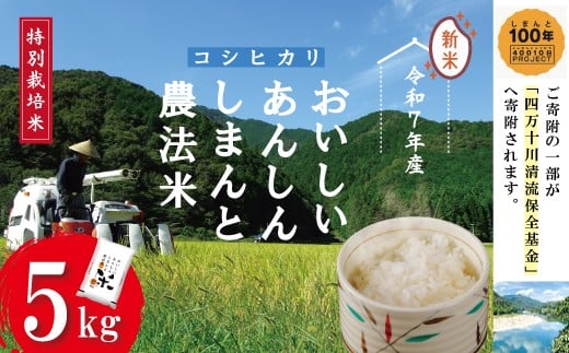 【令和7年産】おいしい・あんしん・しまんとのお米 しまんと農法米 コシヒカリ 5kg 国産 こしひかり 令和7年 2025年 精米 白米 米 おこめ こめ コメ ご飯 ごはん ふっくら もちもち 四国 高知