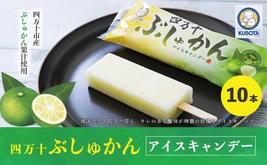 久保田食品 四万十ぶしゅかんアイスキャンデー 10本 入り 冷菓 菓子 冷凍 冷凍便 アイス アイスキャンデー スイーツ おやつ おいしい フルーツ 柑橘 果汁 四万十市産 ぶしゅかん 人気 おすす