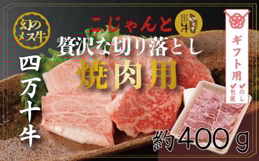 【ギフト用(包装・のし対応)】R5-530G.幻のメス牛 四万十牛こじゃんと贅沢な切り落とし(焼肉用・400g)高知県四万十市18000肉牛肉