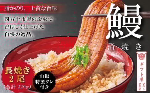 【ギフト用(包装・のし対応)】R5-366G.<四万十食品>うなぎ蒲焼 長焼2尾/BC高知県四万十市20000魚介・海産物うなぎ