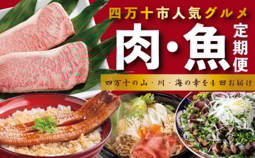 R6-067.【4ヵ月連続定期便】四万十市人気魚介&お肉返礼品高知県四万十市74000魚介・海産物鮮魚