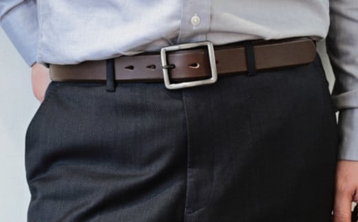 【Alt81】イタリア産皮革を使用したメンズベルト (サイズ:L、カラー:ダークブラウン)東京都台東区49000衣類・装飾品・工芸品その他 装飾品・工芸品