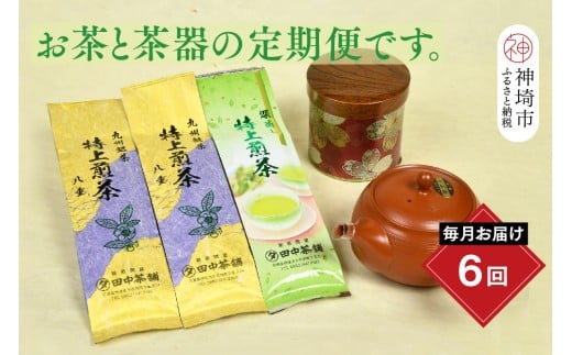 【毎月お届け6回】特上煎茶八重2本と季節のお茶1本(合計100g×3本) 【佐賀県産 銘茶 嬉野茶 知覧茶 まろやか コク 香り お徳用 定期便】(H047104)佐賀県神埼市80000お茶・飲料お茶