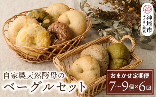 【定期便6回】自家製天然酵母のベーグルセット【パンと器のコネル】 【パンと器のコネル もっちりベーグル 国産小麦 パン 自家製 天然酵母 玄米麹 朝食 おやつ】(H094121)佐賀県神埼市71000米