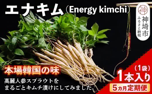 【5カ月定期便】【一子相伝】秘伝のエナキム(高麗人参スプラウト・キムチ)1袋1本入り【本場の味 秘伝の味 韓国 ピリ辛 健康志向 滋養強壮】(H104144)佐賀県神埼市48000鍋セット・総菜・加工食