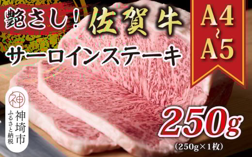 艶さし!【A4〜A5】佐賀牛サーロインステーキ 250g(250g×1枚)【肉 牛肉 ブランド牛 黒毛和牛 ステーキ肉 ふるさと納税】(H112104)佐賀県神埼市10000肉牛肉