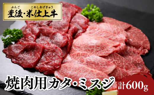 【スピード発送】 豊後・米仕上牛 カタ、ミスジ 焼肉 計600g大分県豊後高田市20000肉牛肉