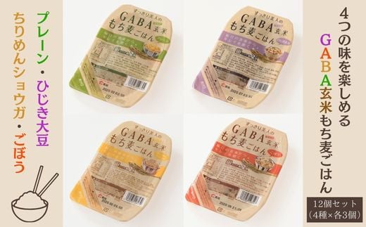 GABA玄米もち麦ごはん4種セット(12パック)鳥取県日吉津村15000米・パン玄米・雑穀米・もち米・餅
