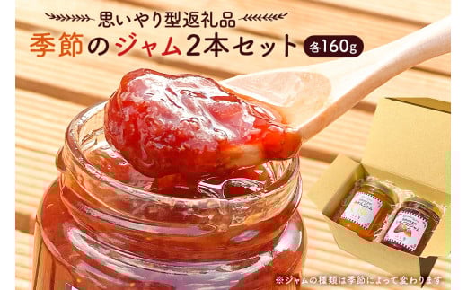 【思いやり型返礼品】季節のジャム2本セット(160ml×2本) mi0049-0002 【フルーツ 果物 手作り パン ヨーグルト いちご いちじく 温州みかん ゆず マーマレード 夏みかん 梅 プラム ブルーベリ