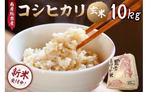 【2025年9月10日以降発送予定】【令和7年産】南房総市産コシヒカリ玄米10kg mi0018-0014 【お米 玄米 ごはん こしひかり おにぎり ブランド米 国産米】千葉県南房総市24500米・パン白米