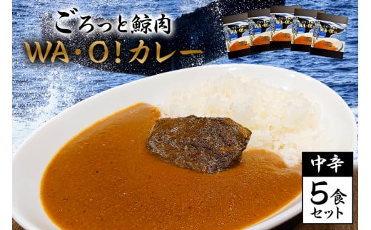 道の駅和田浦WA・O!ごろっと鯨肉 WA・O!カレー 中辛5食セット  mi0016-0001千葉県南房総市12500鍋セット・総菜・加工食品総菜
