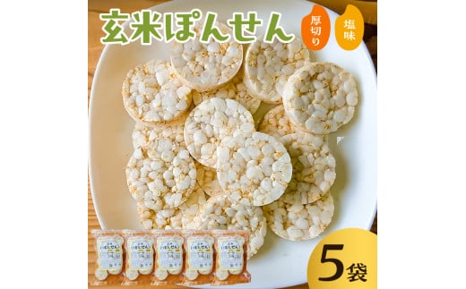 玄米ぽんせん(厚切り・塩味)30g入り5袋セット mi0100-0001-2千葉県南房総市8000菓子・スイーツ煎餅・おかき