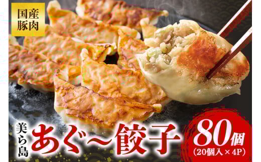 美ら島あぐー餃子 80個セット 20個入×4パック 絶品 こだわり 豚 肉 国産 ごはん おかず お弁当 冷凍 ぎょうざ ギョウザ 小分け BBQ ギョーザ 惣菜 晩酌 ギフト 手作り 生餃子 豚肉 冷凍食品 お