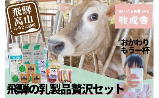 <牧成舎>飛騨の牛乳屋のこだわり乳製品贅沢セット(牛乳・ヨーグルト・チーズ・ソーセージ) DF027岐阜県高山市20000卵・乳製品牛乳・乳飲料