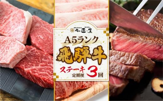 【定期便 3ヶ月】<全3回> A5飛騨牛 ステーキ(ヒレ/ロース/ランプ/サーロイン)| 定期便 肉 牛肉 飛騨牛 和牛 黒毛和牛 ブランド牛 ステーキ ヒレ サーロイン ロース ランプ 飛騨高山