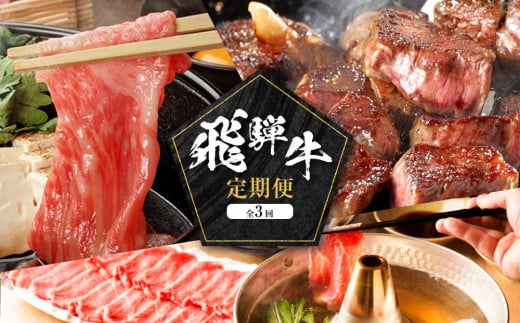 飛騨牛 定期便 全3回 900g ( 300g × 3ヶ月 ) 牛肉 ( 切り落とし / サイコロステーキ / 肩ロース薄切り ) | 肉 食べ比べ  岐阜 高山市 飛騨高山 岐阜県 人気 お楽しみ おすすめ ZZ014岐阜県高山市40000肉