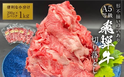 【形不揃い訳あり】A5等級飛騨牛 こま切れ 切り落とし1kg(200g×5パック)| 便利なこま肉 肉じゃが 肉料理 ブランド牛 不揃い 人気 国産 お取り寄せ グルメ おすすめ 飛騨高山 岩ト屋 HF001岐阜