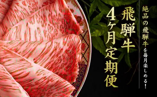満喫飛騨牛4ヶ月定期便(全4回)牛肉 しゃぶしゃぶ すき焼き ステーキ 切り落とし 飛騨牛のこもり FC104岐阜県高山市129000肉牛肉