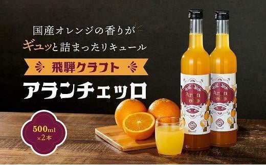 飛騨クラフト アランチェッロ 500ml 2本セット | リキュール 酒 お酒 国産 オレンジ 飛騨高山 森瓦店 MM011VC13岐阜県高山市37000酒・アルコールウイスキー・洋酒・リキュール