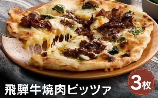 飛騨牛と飛騨ほうれん草と飛騨産モッツァレラチーズを使った飛騨牛焼肉ピッツァ 3枚 | 石窯 ピザ パーティ 国産小麦 チーズ 職人 おいしい 株式会社Vittorio SC008岐阜県高山市22000米・パンパ