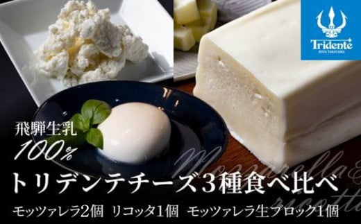 飛騨生乳100% モッツァレラ2個 &  リコッタ1個 &  モッツァレラチーズ生ブロック1個セット | セット チーズ 冷蔵 濃厚 低温殺菌 乳製品 おいしい 人気 チーズ工房トリデンテ LF020岐阜県高山市2