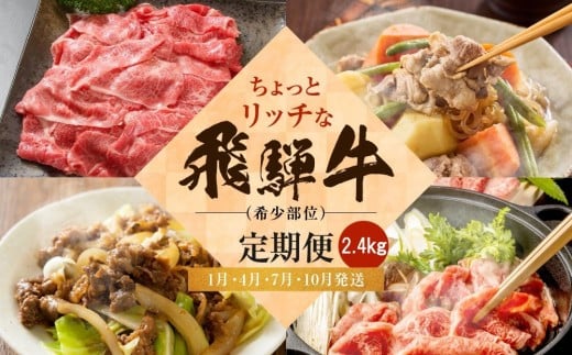 ちょっとリッチな飛騨牛(希少部位)約2.4kg【1月・4月・7月・10月発送】定期便4回  | みすじ ウデ すき焼き しゃぶしゃぶ  希少部位 600g 和牛 国産牛 冷凍 飛騨高山 飛騨牛のこもり FC105岐阜県