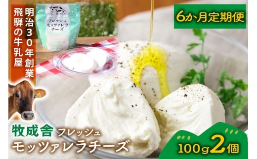 【6か月定期便】牧成舎のフレッシュモッツァレラチーズ2個 (有)牧成舎 DF221岐阜県高山市30000卵・乳製品チーズ