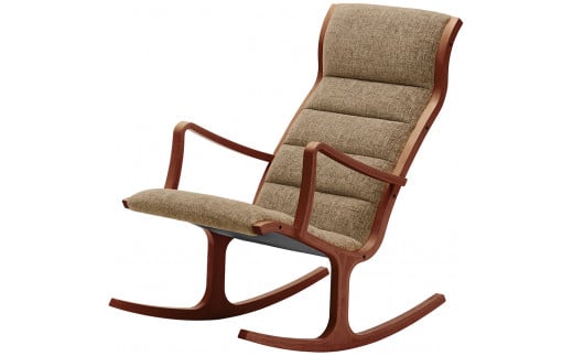07-19-039 ロッキングチェア(ブラウン/ライトブラウン)山形県天童市400000衣類・装飾品・工芸品その他 装飾品・工芸品