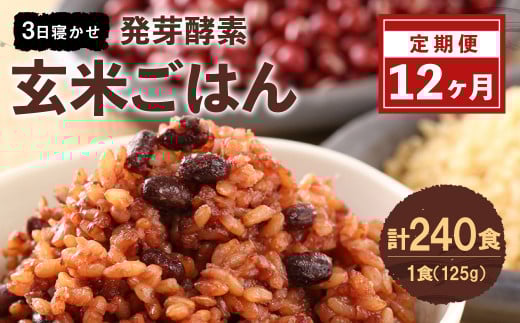 【12ヶ月定期便】 レンジ対応! 3日寝かせ 発芽酵素 玄米ごはん (ひとめぼれ) 20食分 × 12回 【常温】 玄米 大分県産大分県九重町350000米・パン玄米・雑穀米・もち米・餅