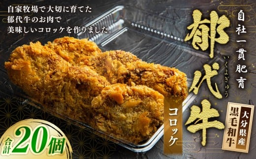 自社一貫肥育・郁代牛のコロッケ(大分県産 黒毛和牛のコロッケ) 計20個 コロッケ ころっけ 黒毛和牛 和牛 郁代牛 牛肉大分県九重町25000鍋セット・総菜・加工食品総菜