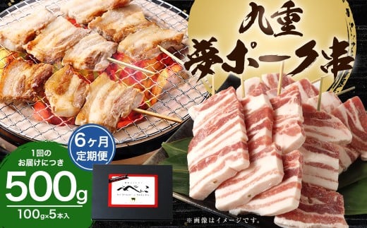 【6ヶ月定期便】 九重夢ポーク串 約500g(約100g×5本)×6回 計約3kg SPF豚 豚肉 肉 お肉 豚串大分県九重町69000肉豚肉