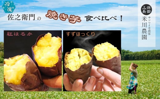 米川農園 佐之衛門 の 焼き芋 食べ比べセット【 紅はるか (400g×2袋)×すずほっくり (400g×2袋)】 計1600g 冷凍 焼きいも 1.6kg 食べ比べ 国産茨城県鉾田市13500野菜・きのこじゃがいも・イ