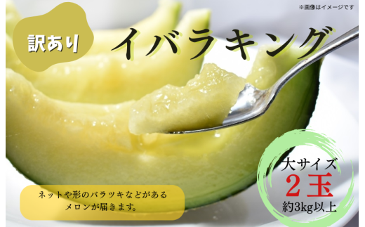 【訳あり】イバラキングメロン(大)2玉(約3kg以上)茨城県鉾田市16000果物・フルーツメロン・スイカ