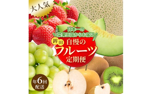 【フルーツ年6回定期便】もぎたて市場から2ヶ月に1回発送/いちご メロン ぶどう 梨 キウイ 果物 くだもの 鉾田市 茨城県  産地直送 ギフト 詰め合わせ 贈答 セット 採れたて 季節 旬茨城県