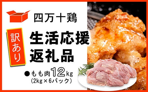 【訳あり】四万十鶏 もも肉 12kg(生活応援返礼品)高知県中土佐町60000肉鶏肉