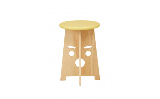 ふぇいす〈Face Stool〉 表情:おーちゃん カラー:イエロー北海道東川町35000衣類・装飾品・工芸品その他 装飾品・工芸品