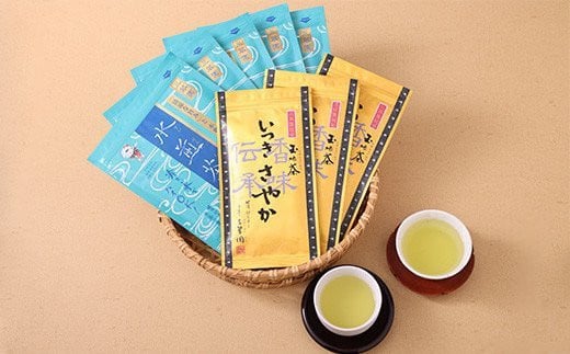 お茶の三翆園 玉緑茶 ・ 水煎茶 詰め合わせ 計950g いつきさやか お茶熊本県人吉市25000お茶・飲料お茶