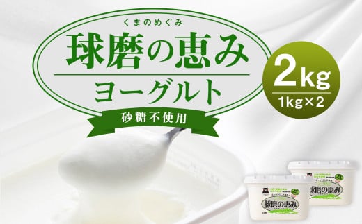 球磨の恵 ヨーグルト 砂糖不使用 1kg×2パック 合計2kg熊本県人吉市8000卵・乳製品ヨーグルト