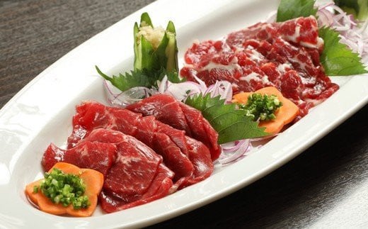 馬刺しセット(赤身・霜降り)【600g】熊本県人吉市66000肉
