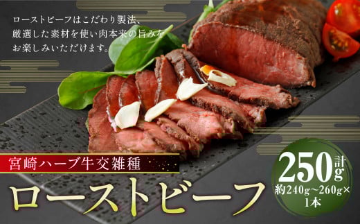宮崎 ハーブ牛 交雑種 ローストビーフ 約250g 肉 お肉 牛 牛肉 ブロック 冷凍 国産熊本県人吉市10000肉牛肉