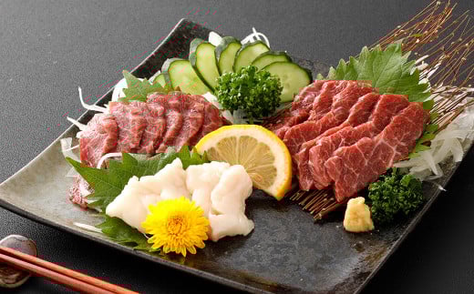 スライス 馬刺し セット (上赤身 90g、たてがみ 10g) 計100g 馬刺 馬肉 肉 お肉 ヘルシー くまもと 熊本 スライス馬刺し 赤身 コウネ 冷凍熊本県人吉市12000肉ジビエ