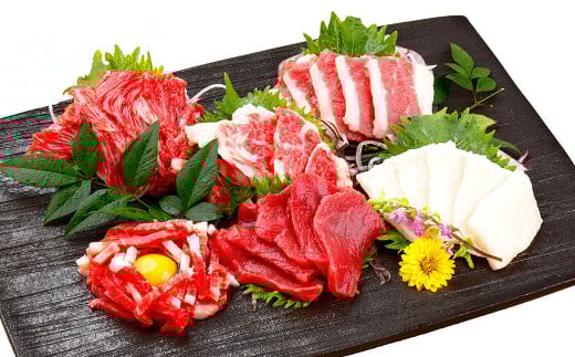 国産 熊本 馬刺し 6種 馬刺し 食べ比べ セット 合計280g 上赤身 霜降り 中トロ たてがみ ふたえご ユッケ お取り寄せ熊本県人吉市14000肉ジビエ