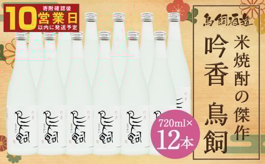 吟香 鳥飼720ml×12本 合計8.64L 25度 米焼酎熊本県人吉市84000酒・アルコール焼酎