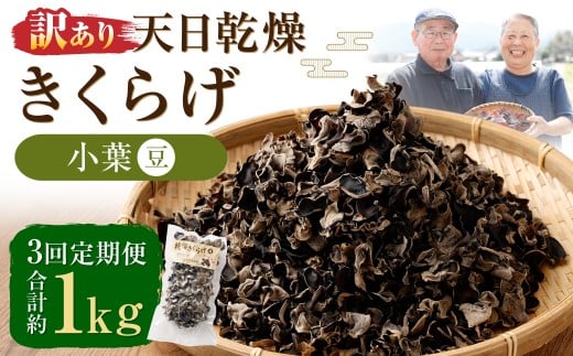【3ヶ月定期便】 【訳あり】 天日乾燥 きくらげ 「小葉 (豆)」 50g×7パック 計350g (合計約1050g) 3回定期便 訳アリ 理由あり わけあり キクラゲ 木耳 乾燥きくらげ 乾燥キクラゲ 乾燥木耳