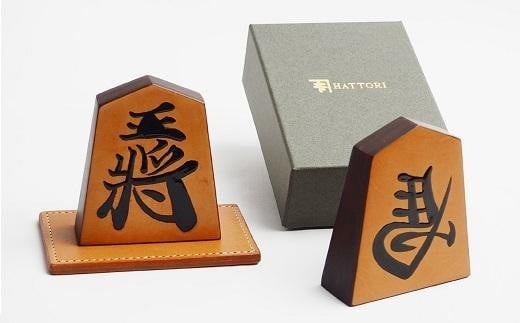 牛革製 将棋飾り駒(書き駒)大 522007(左馬)兵庫県豊岡市59000雑貨・日用品文房具